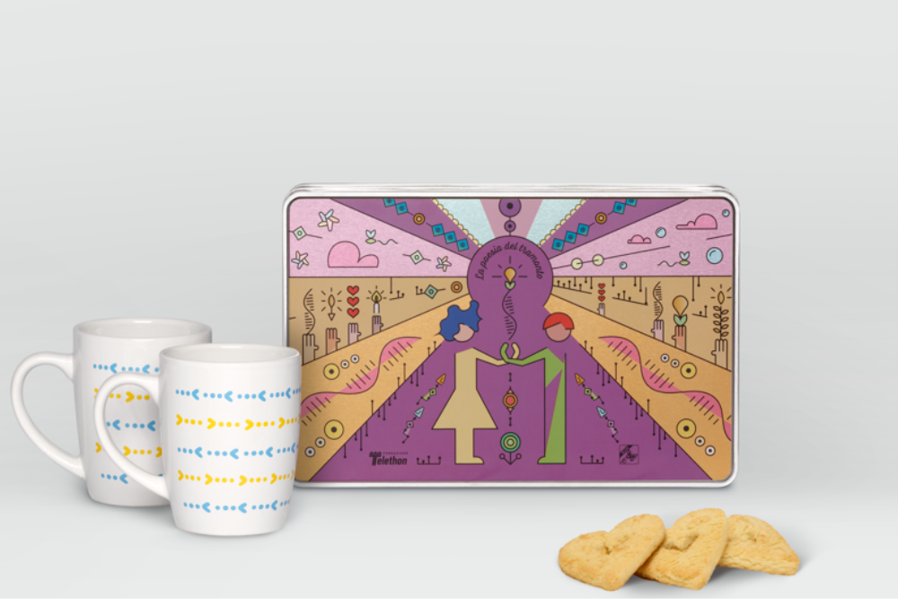 Set 2 mug e Cuore di biscotto con arance di Sicilia